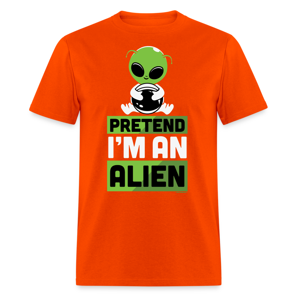 Pretend I'm An Alien Funny Halloween Unisex Classic T-Shirt - orange