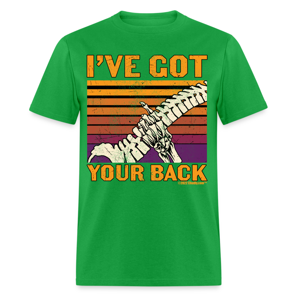 I've Got Your Back Funny Halloween Skeleton Bones Spine Unisex Classic T-Shirt - bright green