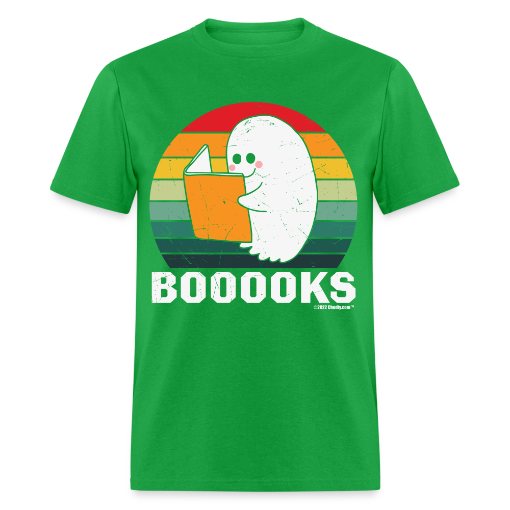 BOOOOKS Funny Halloween Reading Ghost Unisex Classic T-Shirt - bright green