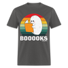 BOOOOKS Funny Halloween Reading Ghost Unisex Classic T-Shirt - charcoal