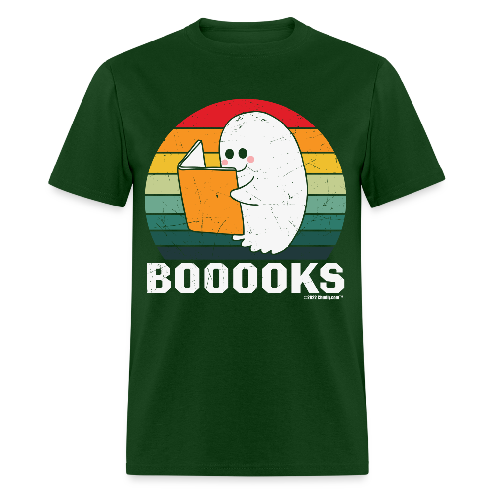 BOOOOKS Funny Halloween Reading Ghost Unisex Classic T-Shirt - forest green