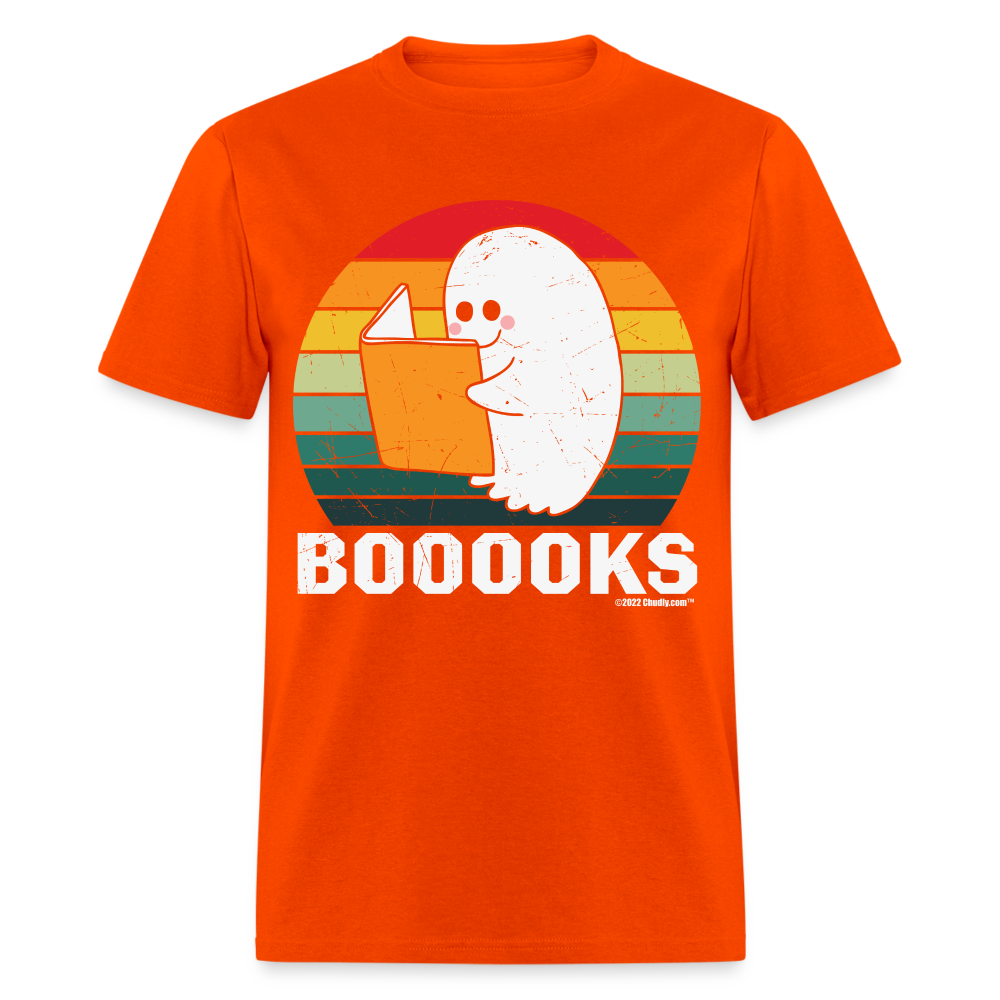BOOOOKS Funny Halloween Reading Ghost Unisex Classic T-Shirt - orange