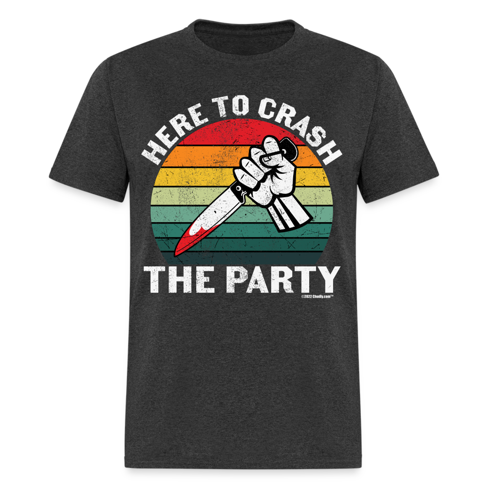 Here To Crash The Party Scary Halloween Knife Slasher Unisex Classic T-Shirt - heather black
