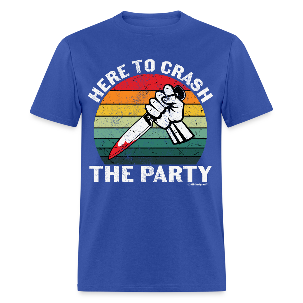 Here To Crash The Party Scary Halloween Knife Slasher Unisex Classic T-Shirt - royal blue