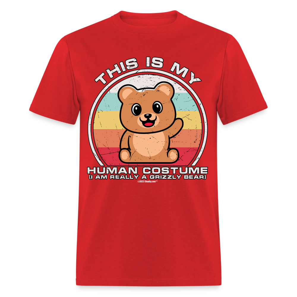 This Is My Human Costume I Am Really A Grizzly Bear Funny Cute Halloween Unisex Classic T-Shirt - red