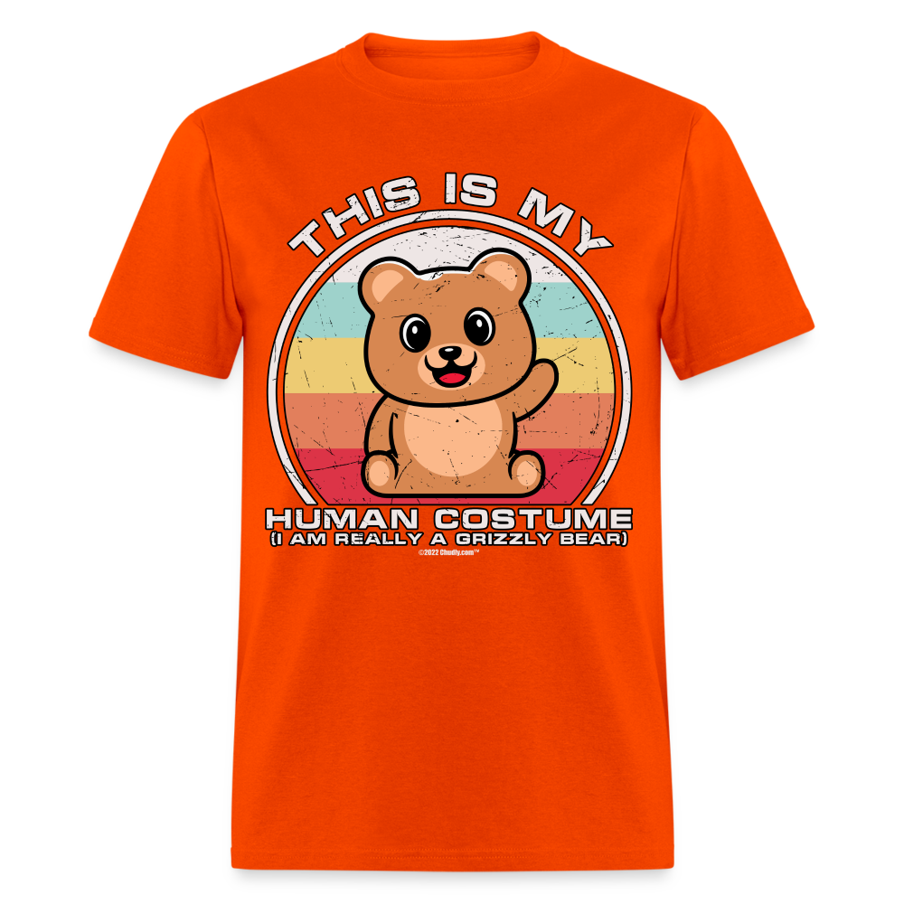 This Is My Human Costume I Am Really A Grizzly Bear Funny Cute Halloween Unisex Classic T-Shirt - orange