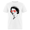 Queen Elizabeth II in Union Jack Sunglasses Unisex Classic T-Shirt - white
