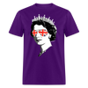 Queen Elizabeth II in Union Jack Sunglasses Unisex Classic T-Shirt - purple