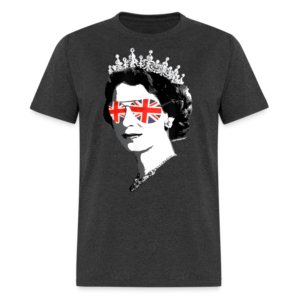 Queen Elizabeth II in Union Jack Sunglasses Unisex Classic T-Shirt - heather black