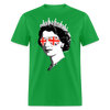 Queen Elizabeth II in Union Jack Sunglasses Unisex Classic T-Shirt - bright green