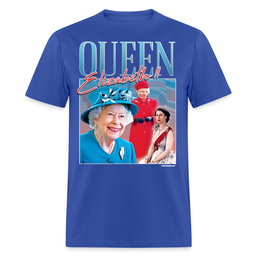 Queen Elizabeth II Retro Vintage Bootleg Unisex Classic T-Shirt - royal blue