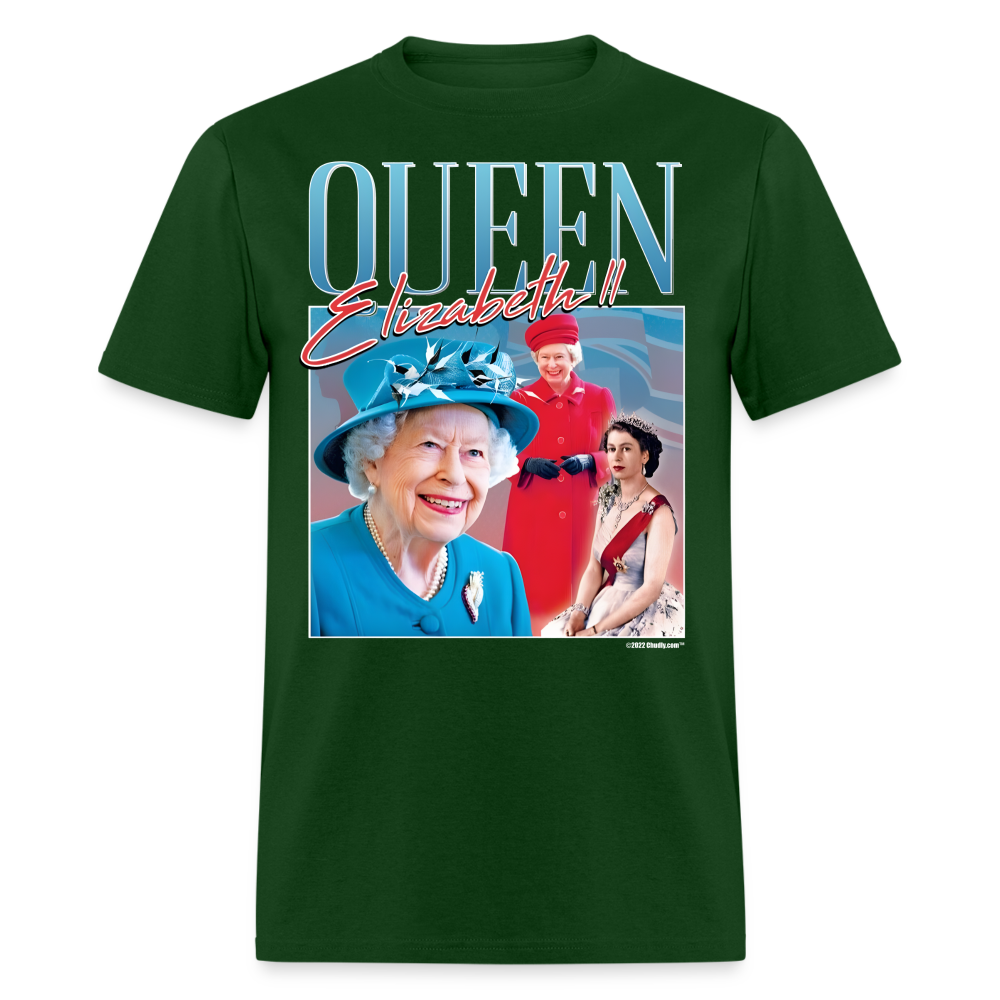 Queen Elizabeth II Retro Vintage Bootleg Unisex Classic T-Shirt - forest green