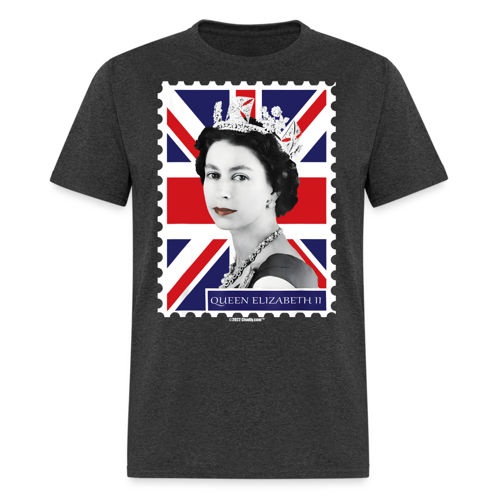 Queen Elizabeth II Union Jack Postage Stamp Unisex Classic T-Shirt - heather black
