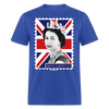 Queen Elizabeth II Union Jack Postage Stamp Unisex Classic T-Shirt - royal blue