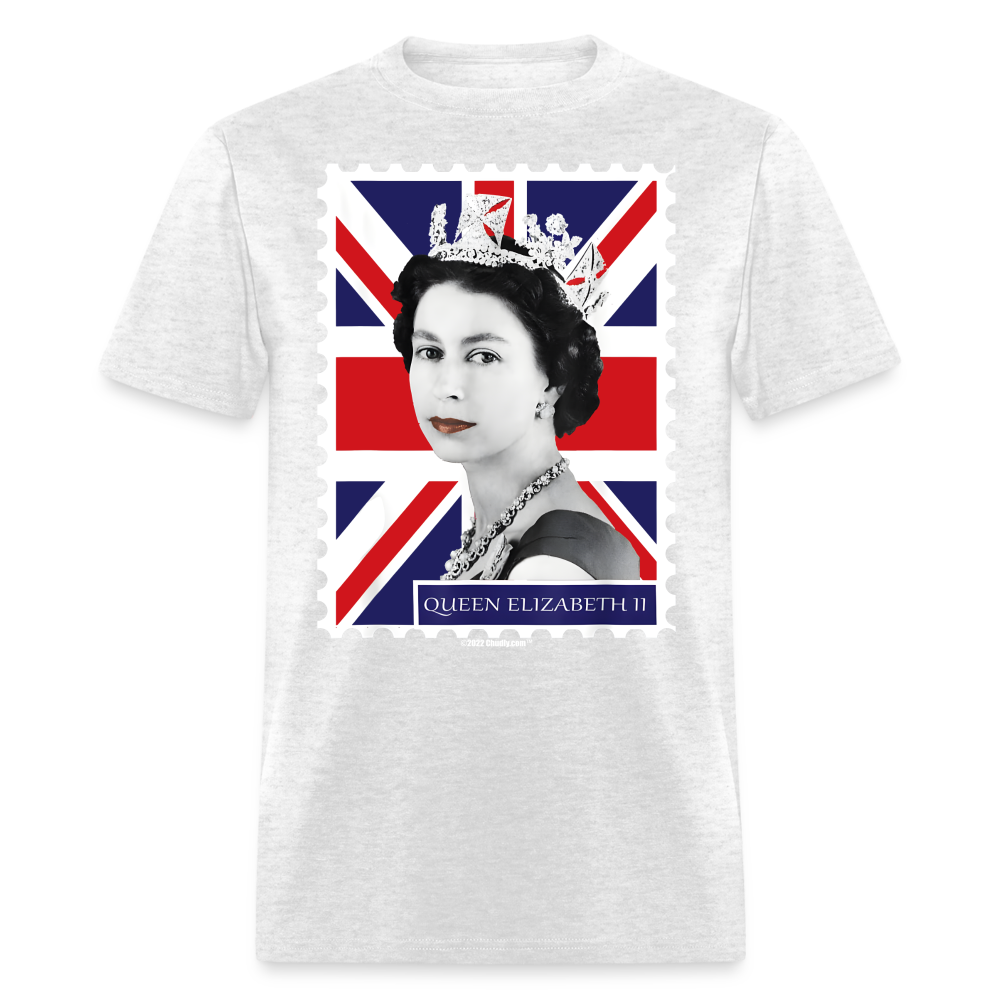 Queen Elizabeth II Union Jack Postage Stamp Unisex Classic T-Shirt - light heather gray