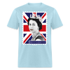 Load image into Gallery viewer, Queen Elizabeth II Union Jack Postage Stamp Unisex Classic T-Shirt - powder blue