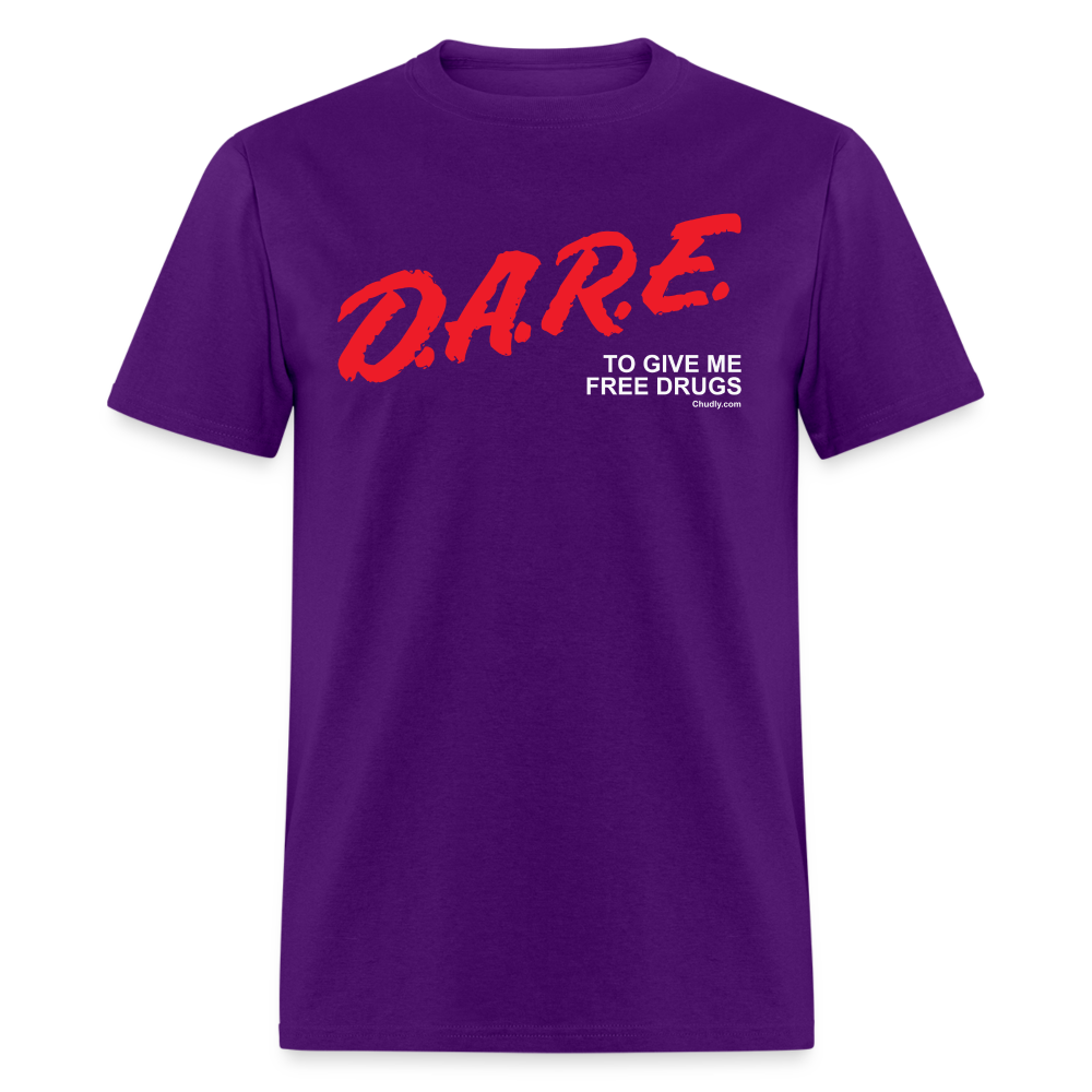 DARE To Give Me Free Drugs Funny Meme 90s Unisex Classic T-Shirt - purple