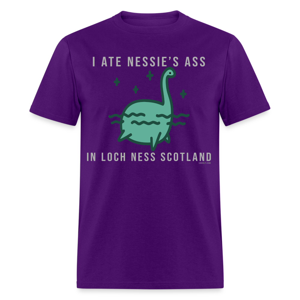 I Ate Nessie's Ass In Loch Ness Scotland Thicc Funny Meme Unisex Classic T-Shirt - purple