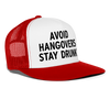 Load image into Gallery viewer, Avoid Hangovers - Stay Drunk Funny Party Snapback Mesh Trucker Hat - white/red