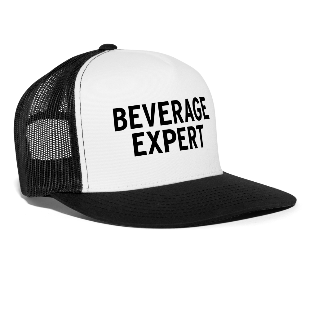 Beverage Expert Funny Party Snapback Mesh Trucker Hat - white/black