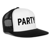 PARTY Funny Party Snapback Mesh Trucker Hat - white/black