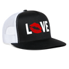 Love Kiss Lips Sexy Snapback Mesh Trucker Hat - black/white