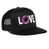 Butthole Love Funny Party Snapback Mesh Trucker Hat - black/black