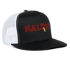 Load image into Gallery viewer, Malort Puke Parody Funny Drinking Hat Snapback Mesh Trucker Hat - black/white