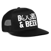Load image into Gallery viewer, Boobs and Beer Funny Drinking Hat Party Snapback Mesh Trucker Hat - black/black