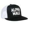 Alpha Male Snapback Mesh Trucker Hat - black/white