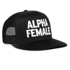 Alpha Female Snapback Mesh Trucker Hat - black/black
