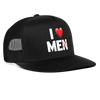 I Love Me Funny Party Snapback Mesh Trucker Hat - black/black